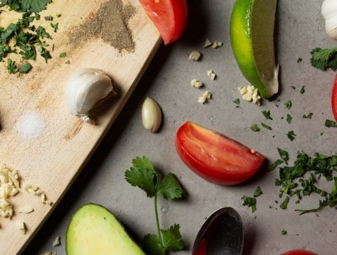 Ingredients for guacamole.